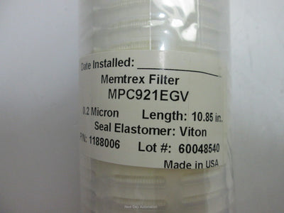 New *New* General Electric MPC921EGV Cartridge Filter, 0.2 Micron Rating