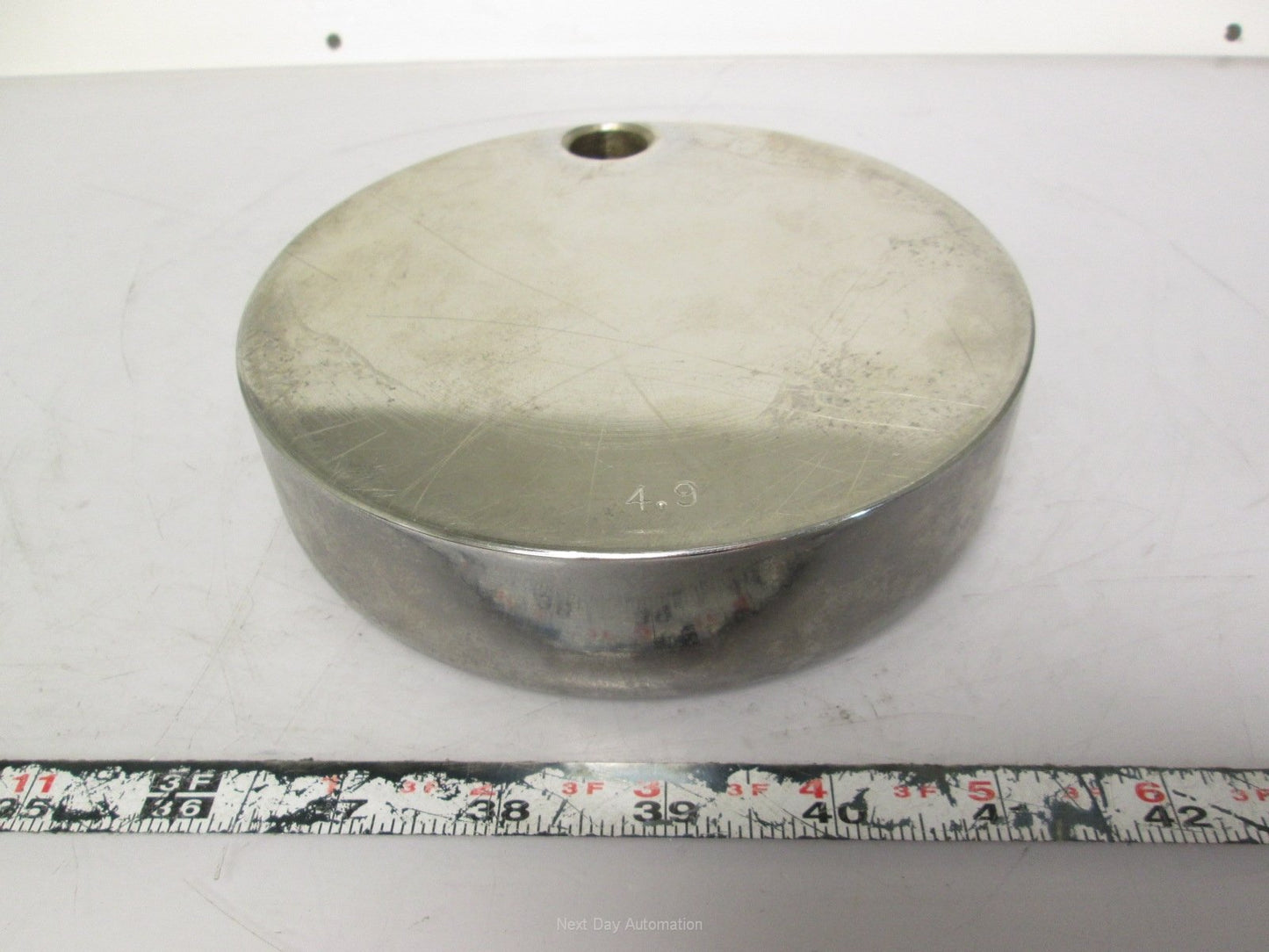 Used Weight for Scale Calibration 4.9kg Flat Cylinder 6" x 1.4" Height