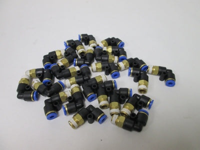New Lot of 25 New Pneumatic Push-In Fitting: 4mm Tubing, 90° Elbow, 1/8NPT Thread