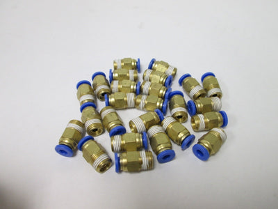 New Lot of 25 New Pneumatic Push-In Fitting: 4mm Tubing, Straight, 1/8NPT Thread