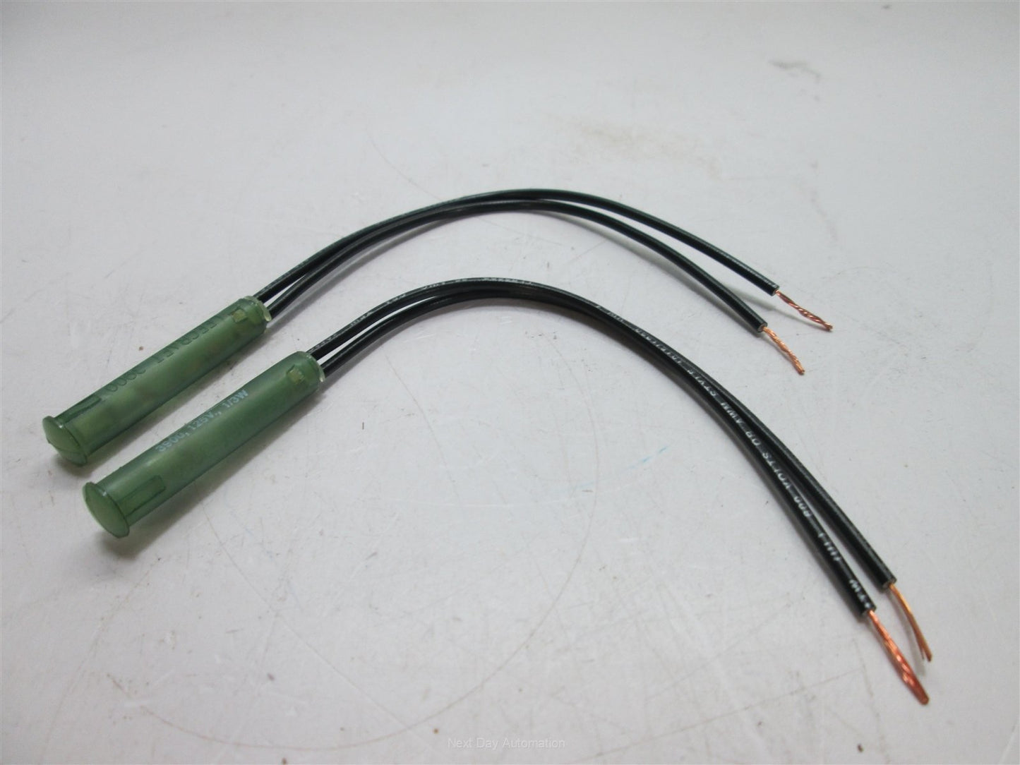 Used Lot of 2 Leecraft 3900 Neon Pilot Light, Green, 125V, 1/3W