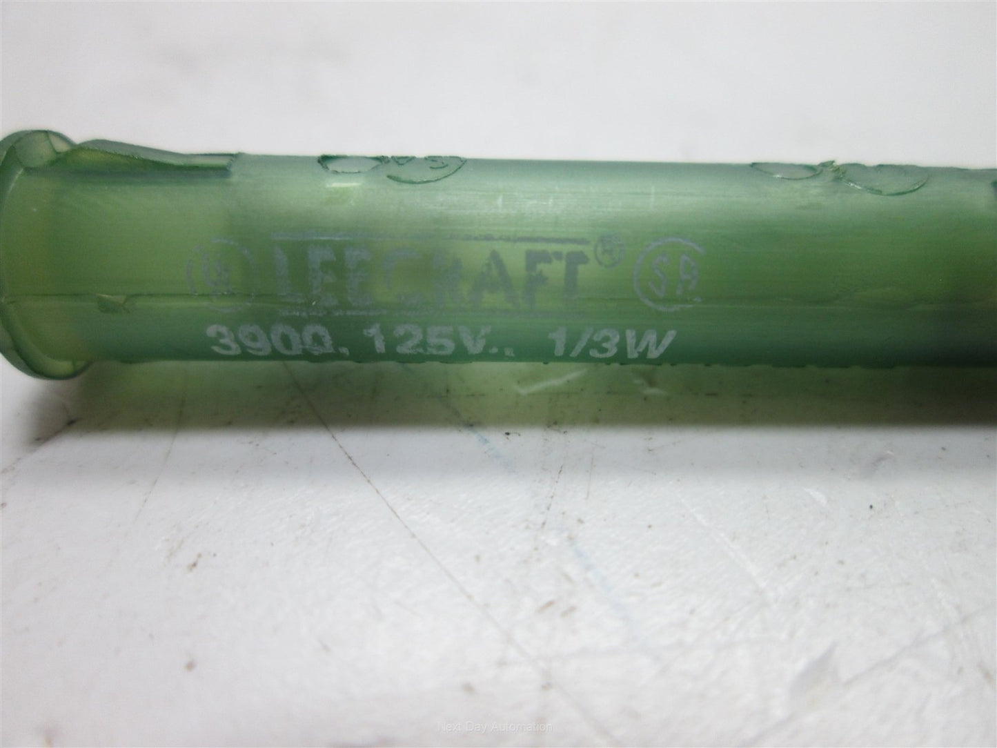 Used Lot of 2 Leecraft 3900 Neon Pilot Light, Green, 125V, 1/3W