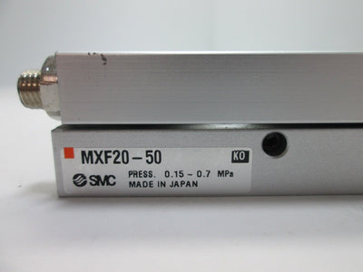 Used SMC MXF20-50 Low Profile Slide Table, 20mm Bore, 50mm Stroke, 0.15-0.7MPa