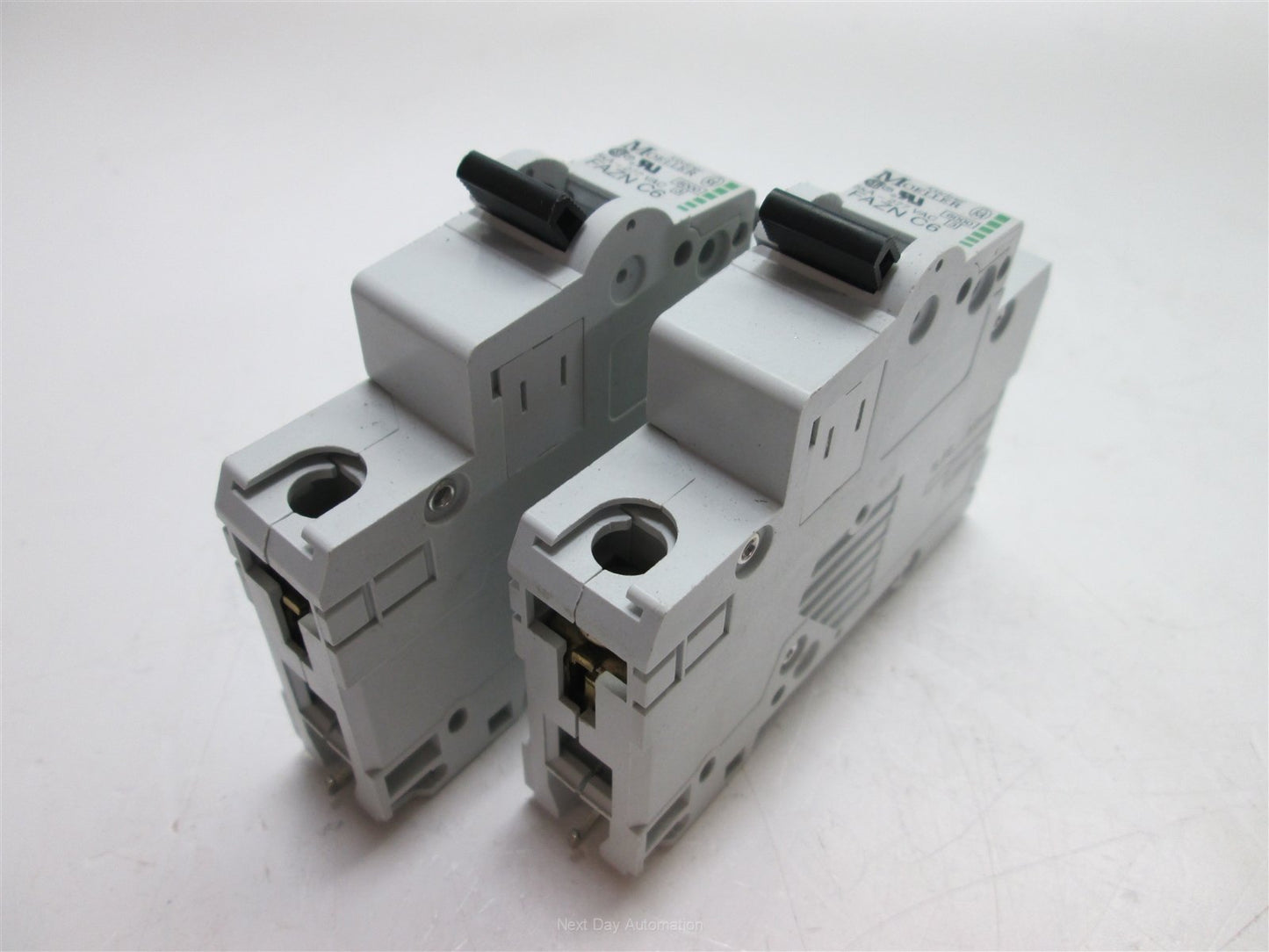 Used Lot of 2 Moeller FAZN C6 Circuit Breakers, 1-Pole, 5kA, 277VAC