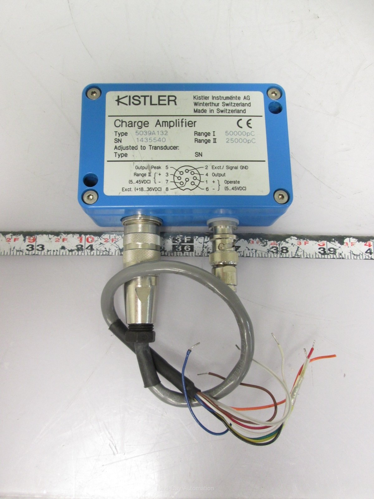 Used Kistler 5039A132 Miniature Charge Amplifier 25000/50000pC Range, 5-45VDC