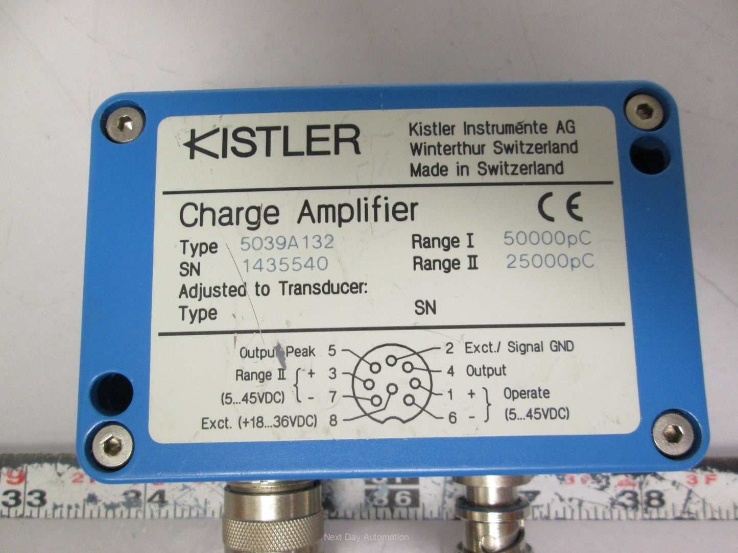Used Kistler 5039A132 Miniature Charge Amplifier 25000/50000pC Range, 5-45VDC