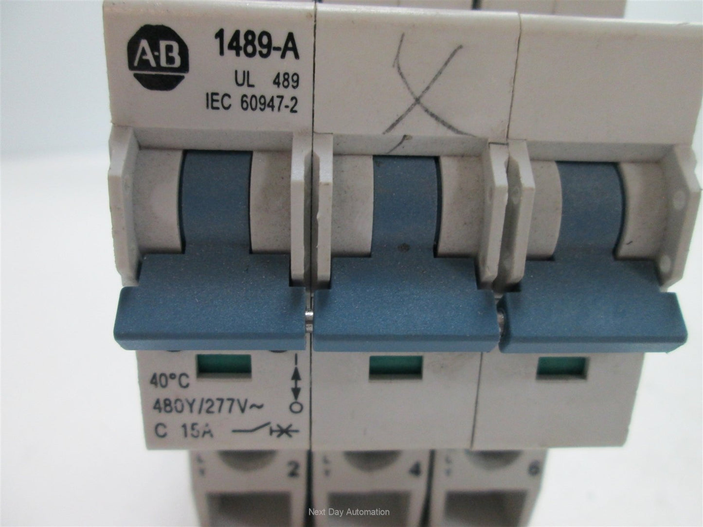 Used Allen-Bradley 1489-A Circuit Breaker, 3-Poles, 15A, 415VAC 50/60Hz