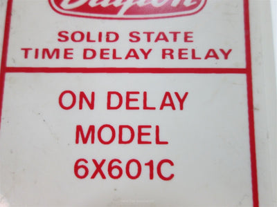 Used Dayton 6X601C Solid State Time Delay Relay, On Delay, 9-900Sec. In: 120VAC