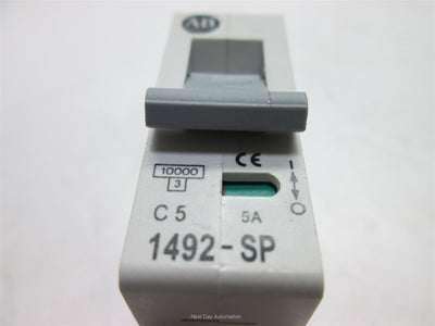 Used Allen-Bradley 1492-SP1C050 Circuit Breaker, 5A, Rating: 277VAC 48VDC 10kA