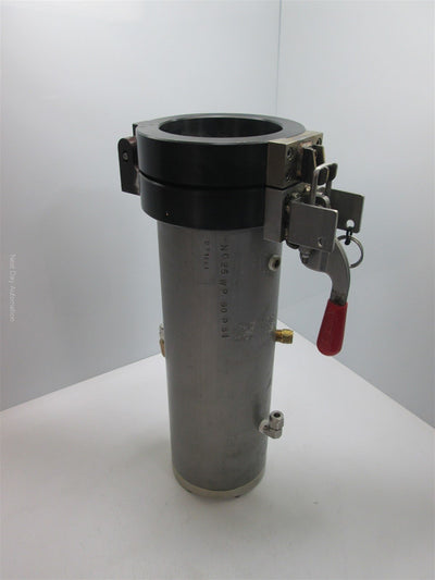 Used Aluminum Tank/Reservoir, 3.5" ID x 13.25" Deep, 2 Liter Volume, 4 Holes: 1/4NPT