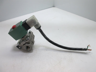 Used ASCO SD8210G087 SS Solenoid Valve, 120VAC 17.1 Watts, 1/2" NPT Ports, 150psi