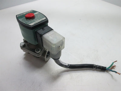 Used ASCO SC8210G038 SS Solenoid Valve, 120VAC 10.1 Watts, 3/4" NPT Ports, 150psi
