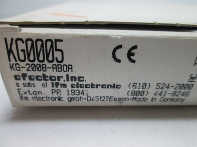New In Box IFM Efector KG0005 KG-2008-ABOA Capacitive Sensor, Range 2.5-8mm