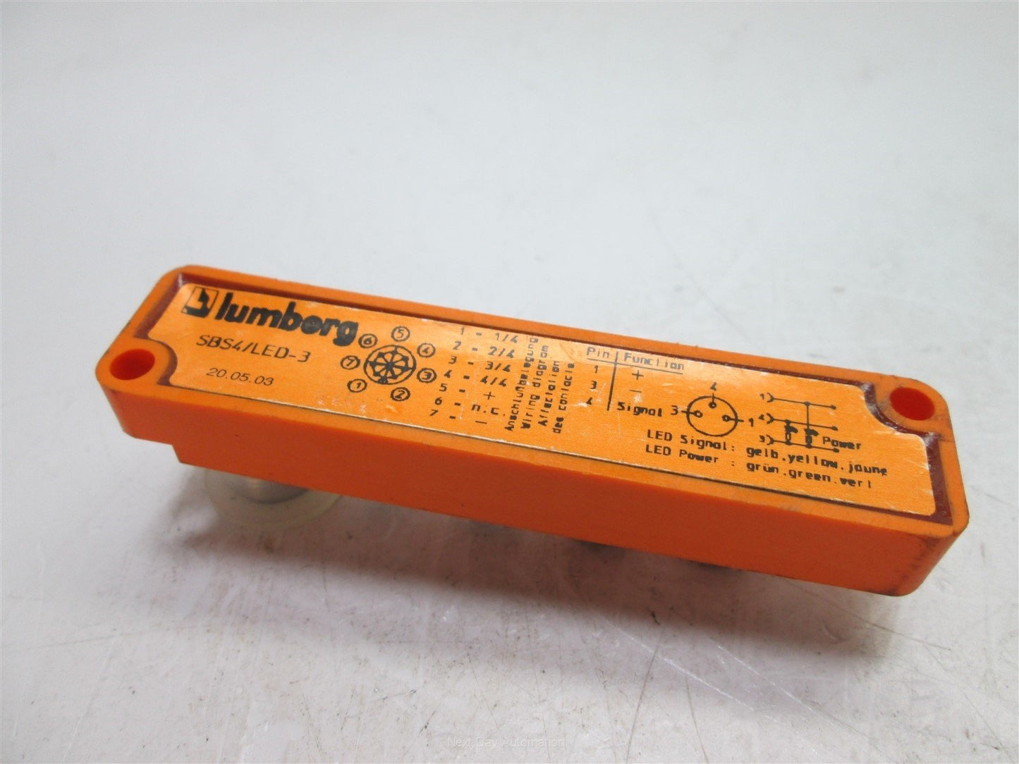 Used Lumberg SBS4/LED-3 Distribution Box, 4 Port, 3 Pole, 10-30VDC 2A Max