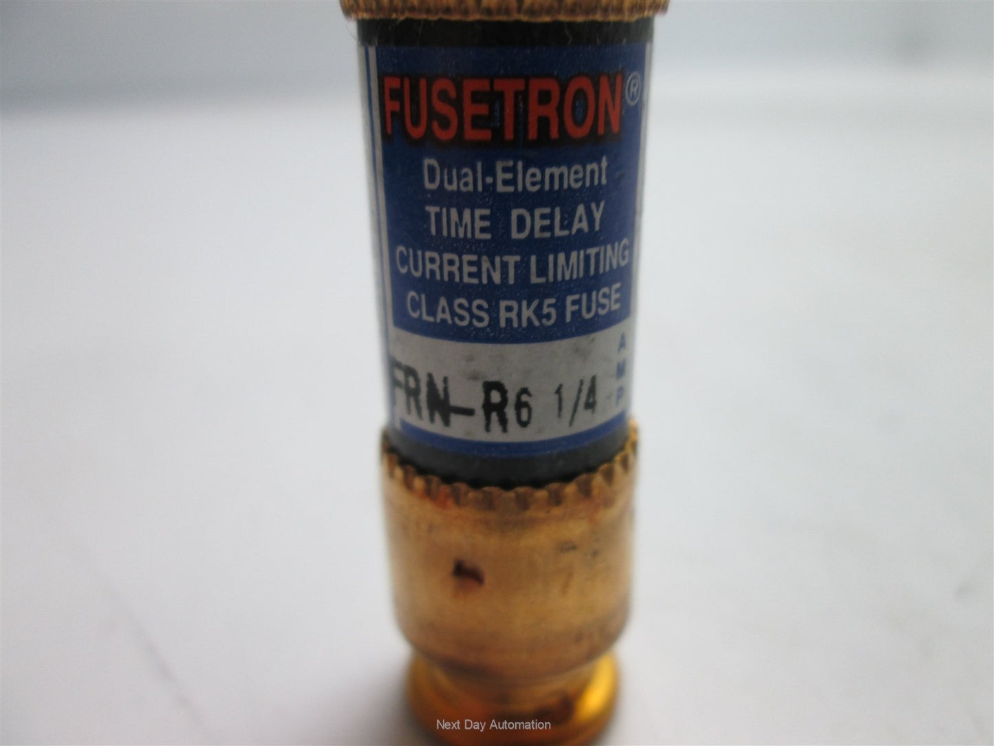 Used Lot of 4 Bussmann Fusetron FRN-R-6-1/4 Dual-Element Time-Delay Fuse, 6-1/4 Amps