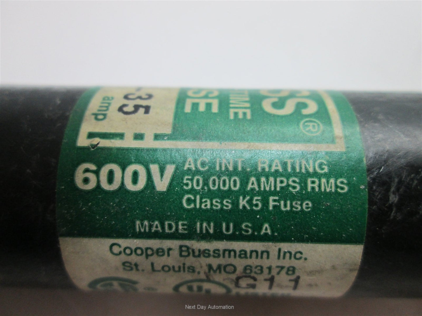 Used Lot of 3 Bussmann NOS-35 One-Time Fuses, 35 Amps 600VAC