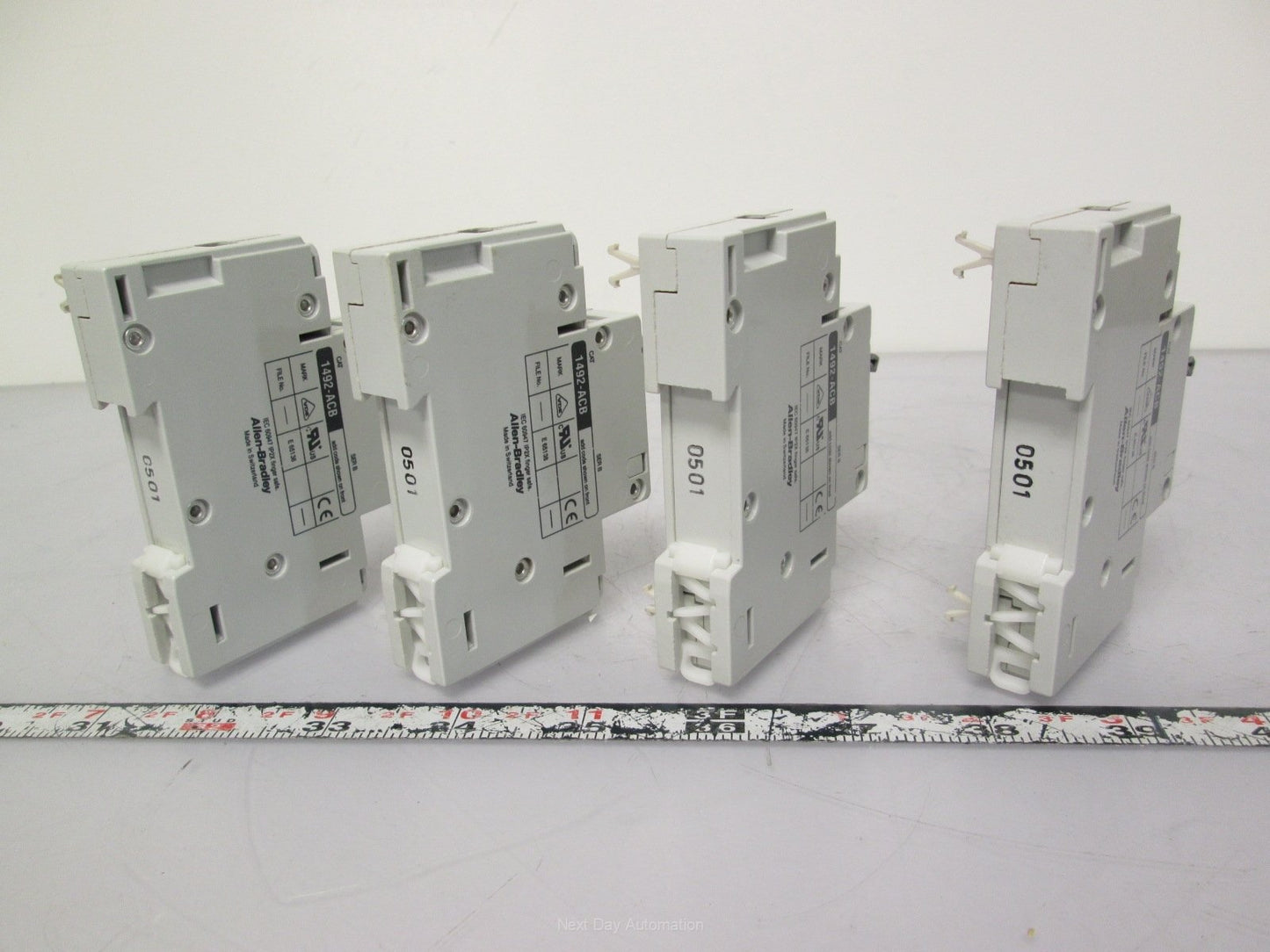 Used Lot of 4 Allen Bradley 1492-ACBH2 Circuit Breakers 6A 277VAC/50VDC 1 Pole