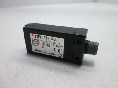 Used SMC ZSE1-T1-14CL Compact Vacuum Pressure Switch, 0 to -101kPa, 12-24VDC, M5x0.8