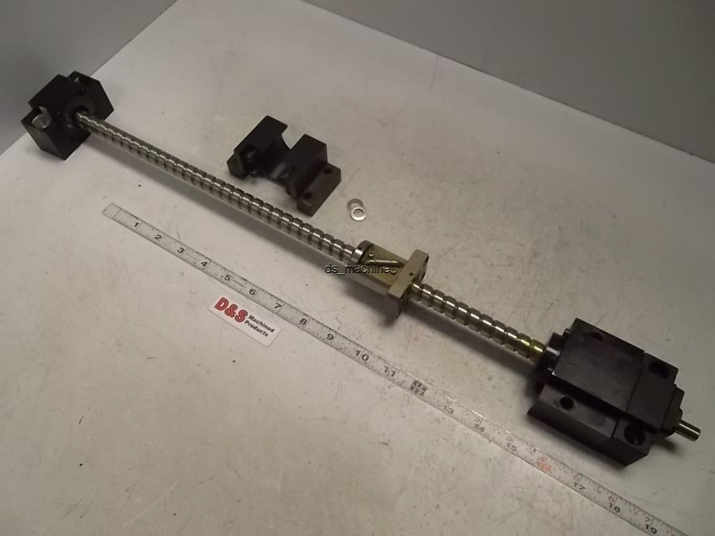 Used Ballscrew w/ End Blocks 550mm Length 13mm Pitch 15mm Screw Diameter 10mm Shaft