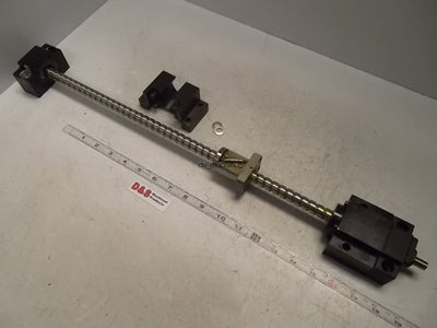 Used Ballscrew w/ End Blocks 550mm Length 13mm Pitch 15mm Screw Diameter 10mm Shaft