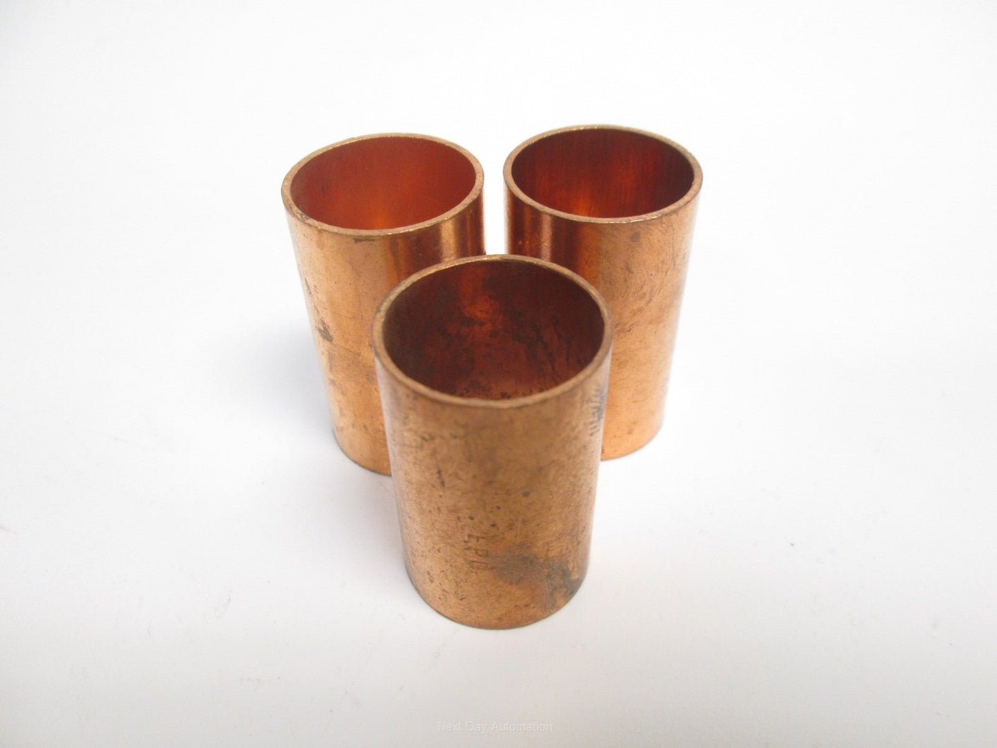 New Lot of 3 New Copper Couplings, 0.75" Diameter x 1.62", No Stop/Slip