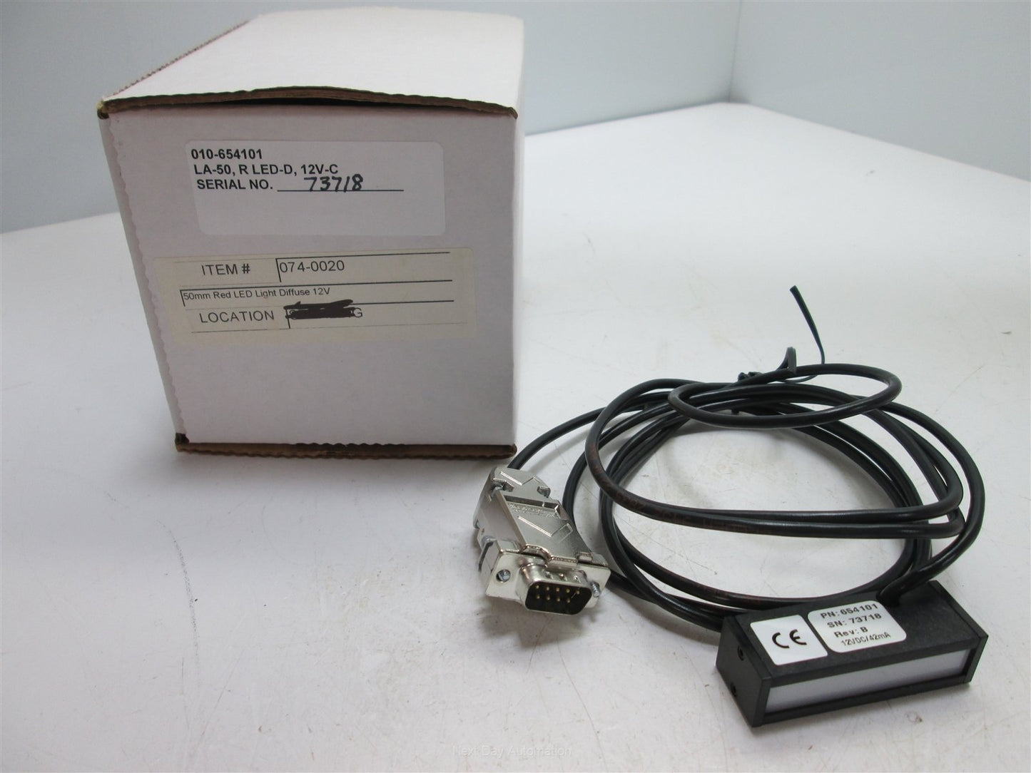 New RVSI NER 010-654101 Linear Illuminator, Supply: 24VDC 42mA, Red LED