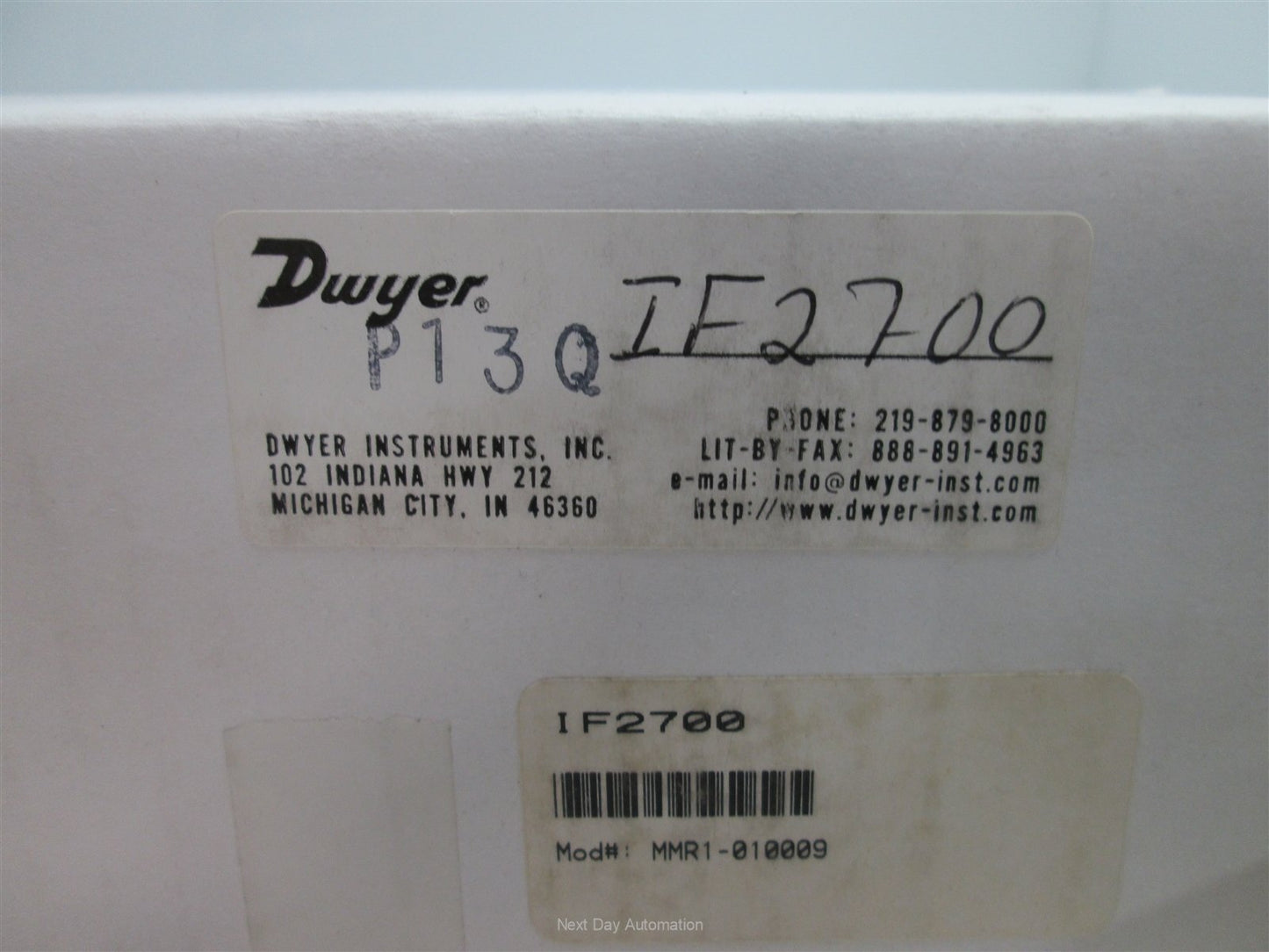 New In Box Dwyer IF2700 Flowmeter, Water Flow: 0.25GPM, Air Flow: 1.2SCFM