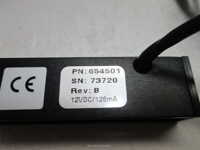 New RVSI NER 010-654501 Linear Illuminator, Supply: 12VDC 126mA, Red LED