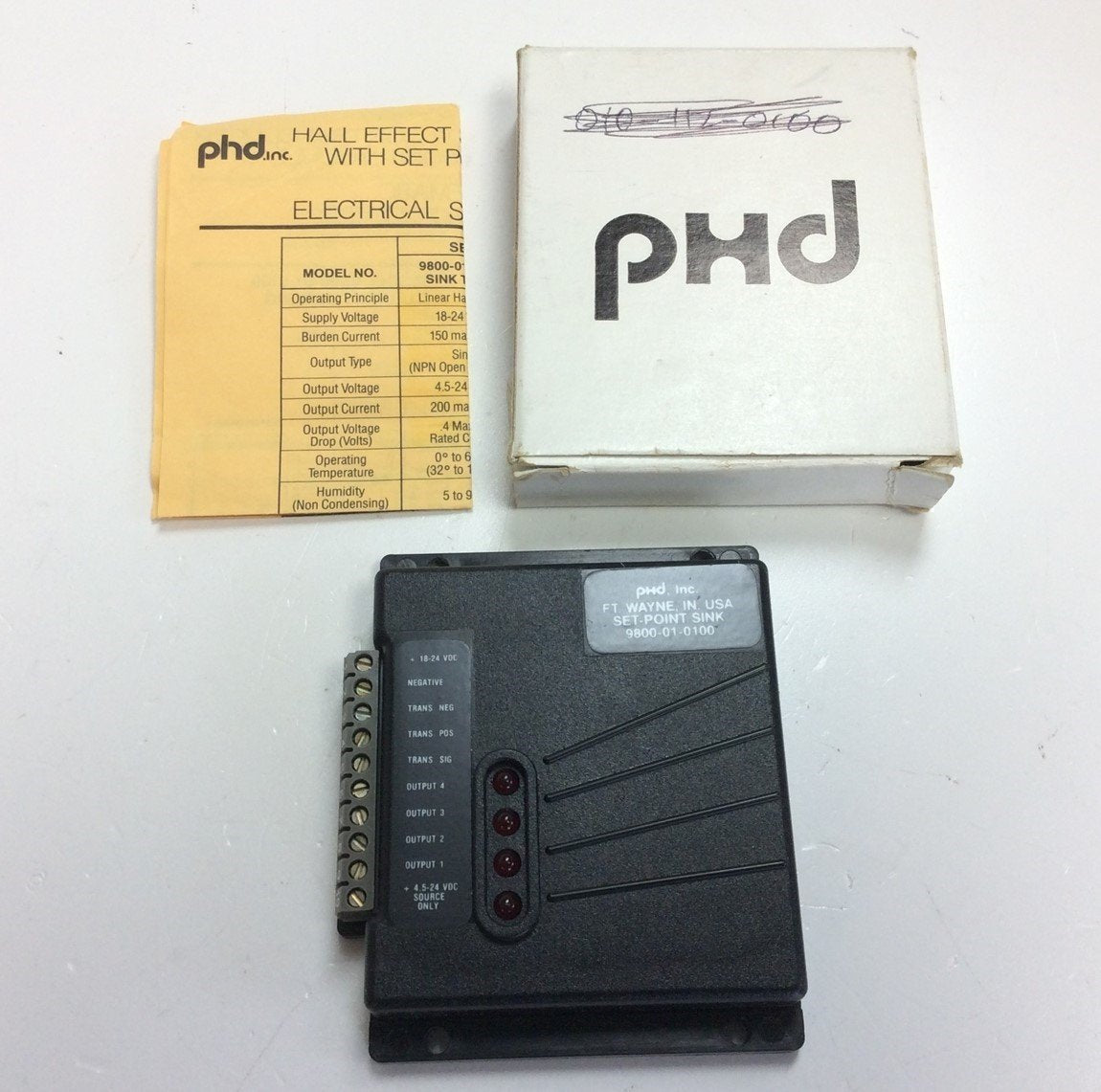 New PHD 9800-01-0100 Set Point Module, NPN, Supply: 18-24VDC, 150mA Max