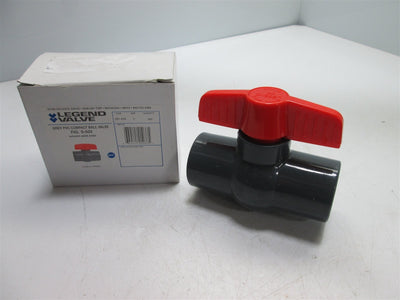 New Legend Valve 201-435 Compact Ball Valve, Grey PVC, 1" PVC Ports