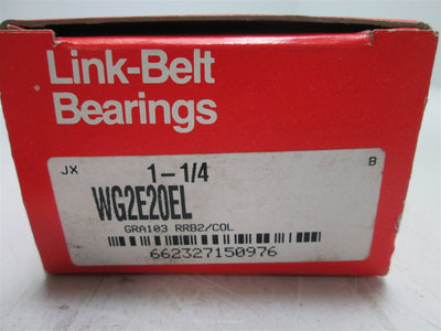 New In Box Link-Belt WG2E20EL Ball Insert Bearing, Bore: 1.25", 5600RPM Max