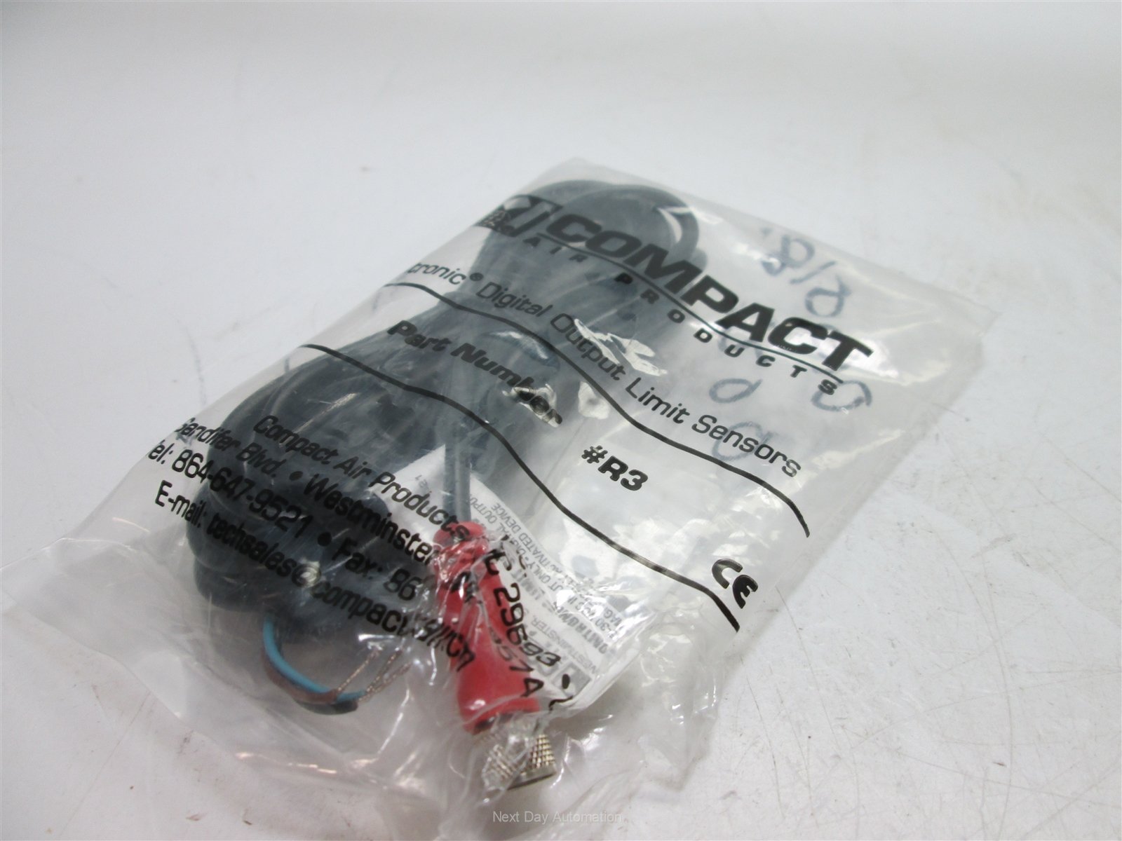 New Compact Products R3 Sensor Cable, 3 Meters Long 3 Wire M8 Connecto ...