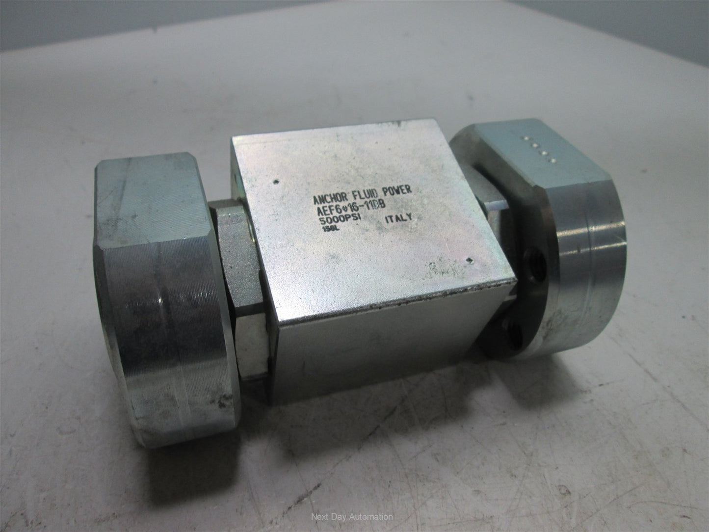 New – Open box Anchor Fluid Power AEF6#16-11DB 2-Way Block Ball Valve SAE C62 5000psi Max