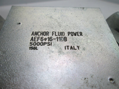 New – Open box Anchor Fluid Power AEF6#16-11DB 2-Way Block Ball Valve SAE C62 5000psi Max