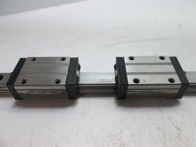 Used NSK LY150460AL Linear Rail With 2x Carriages, 460mm Long, *Some Surface Rust*