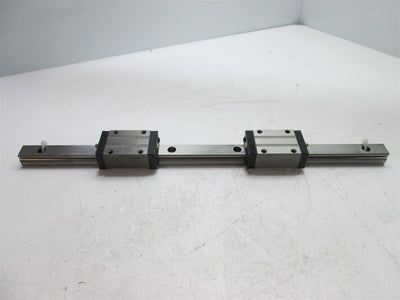 Used NSK LY150340AL Linear Rail w/ 2x Carriages 340mm Long 24mm Height *Surface Rust*