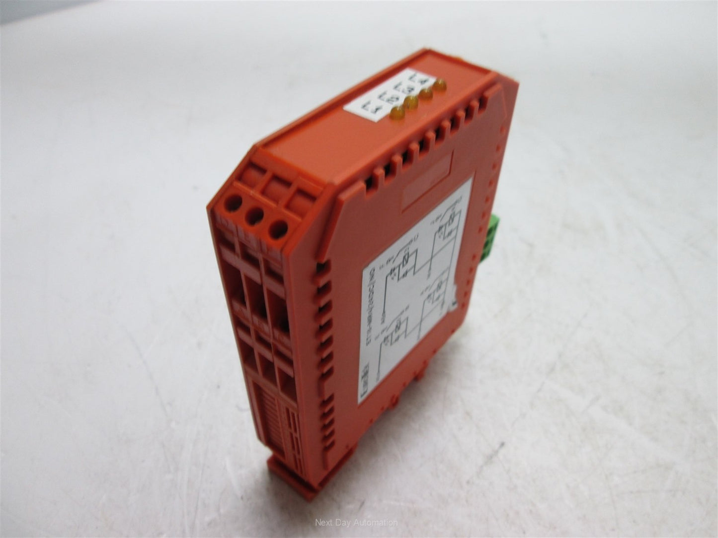 Used Eurotek ET18-MR4/24DC/NO Control Relay Module, (4) SPST, 24VDC Coils
