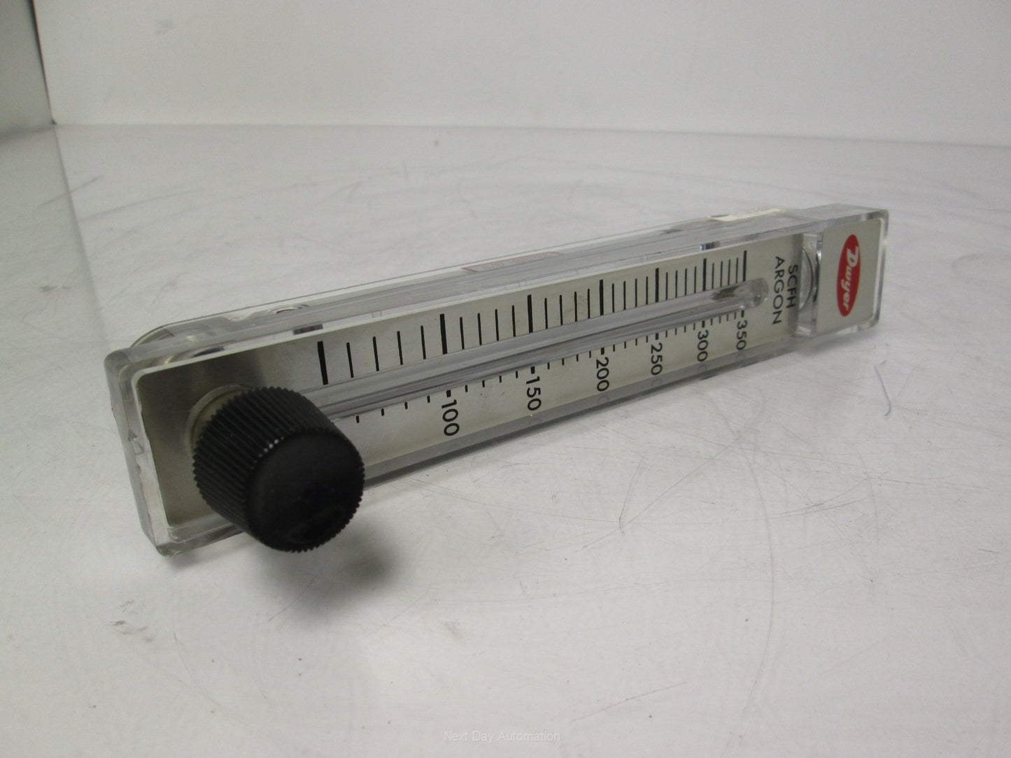 Used Dwyer 57-165423-00 Air-Rate Flow Meter for Argon w/ Valve 50-350SCFH