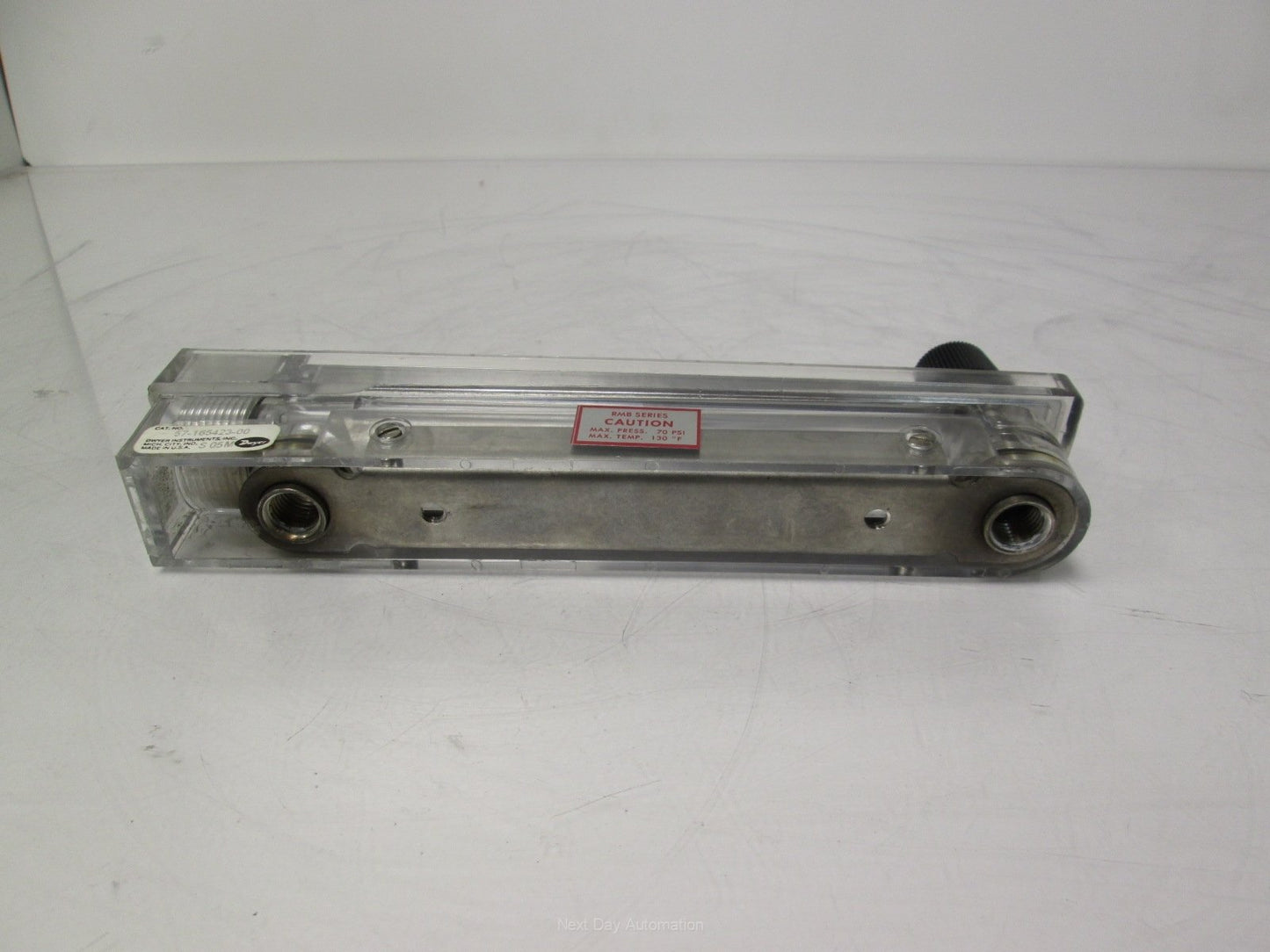 Used Dwyer 57-165423-00 Air-Rate Flow Meter for Argon w/ Valve 50-350SCFH