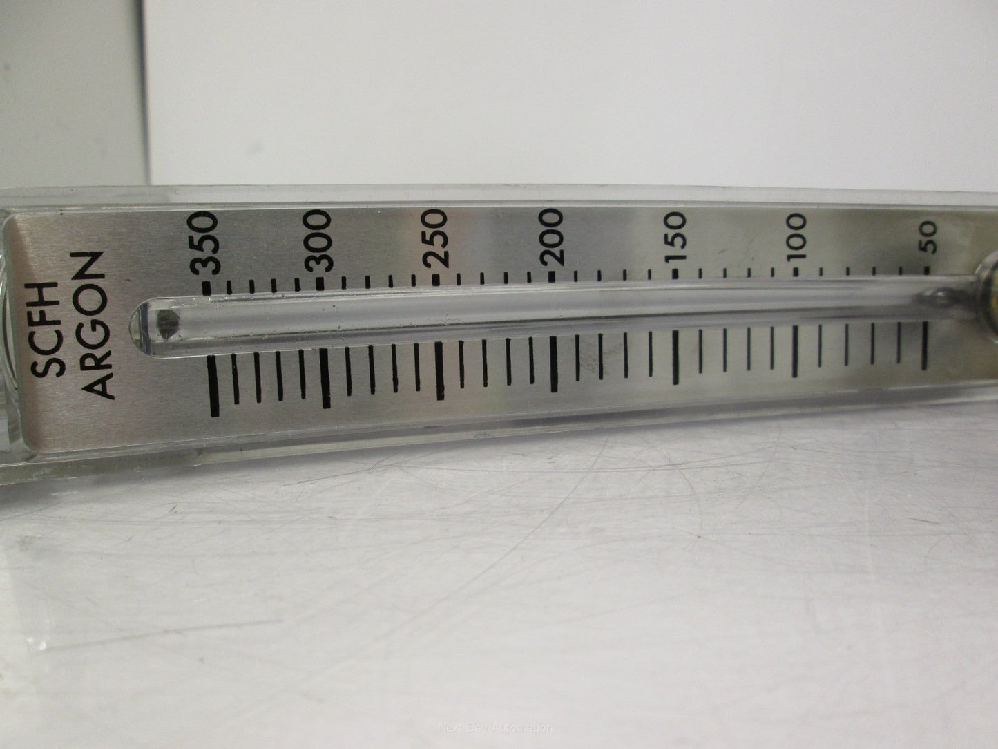 Used Dwyer 57-165423-00 Air-Rate Flow Meter for Argon w/ Valve 50-350SCFH