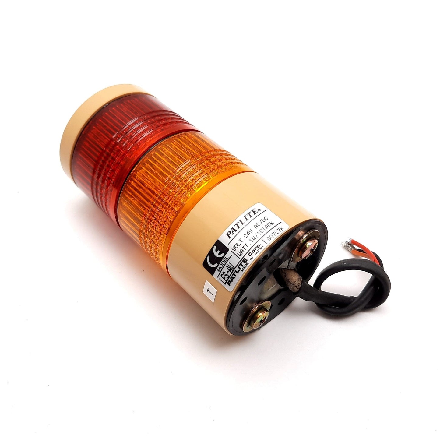 Used Patlite LES-AW Stack Light LED Signal Tower 24VAC/DC 2W Red & Amber, Continuous