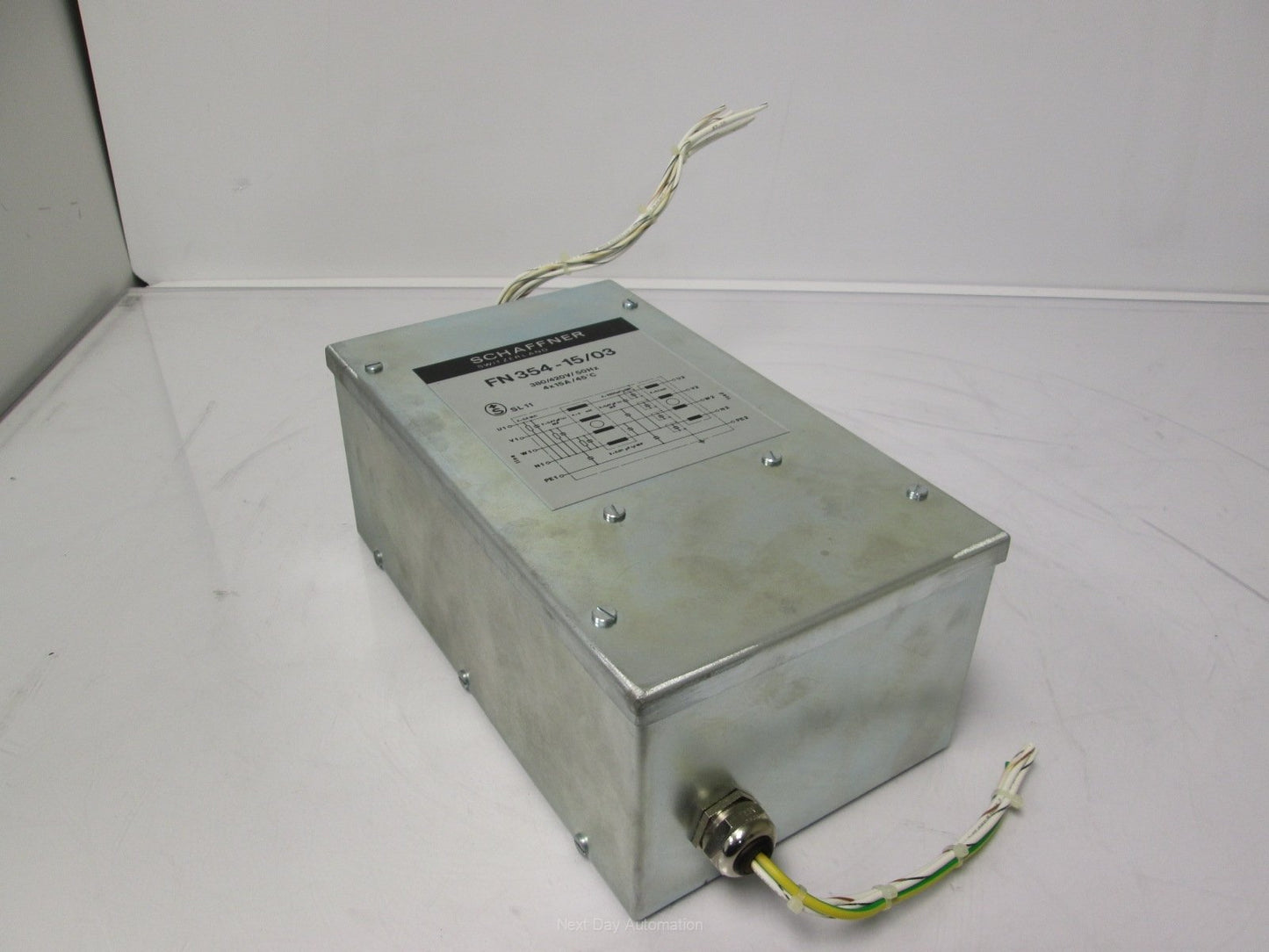 Used Schaffner FE 354-15/03 4-Wire Filter 3 Phase + Neutral 380/420VAC 50Hz 15A