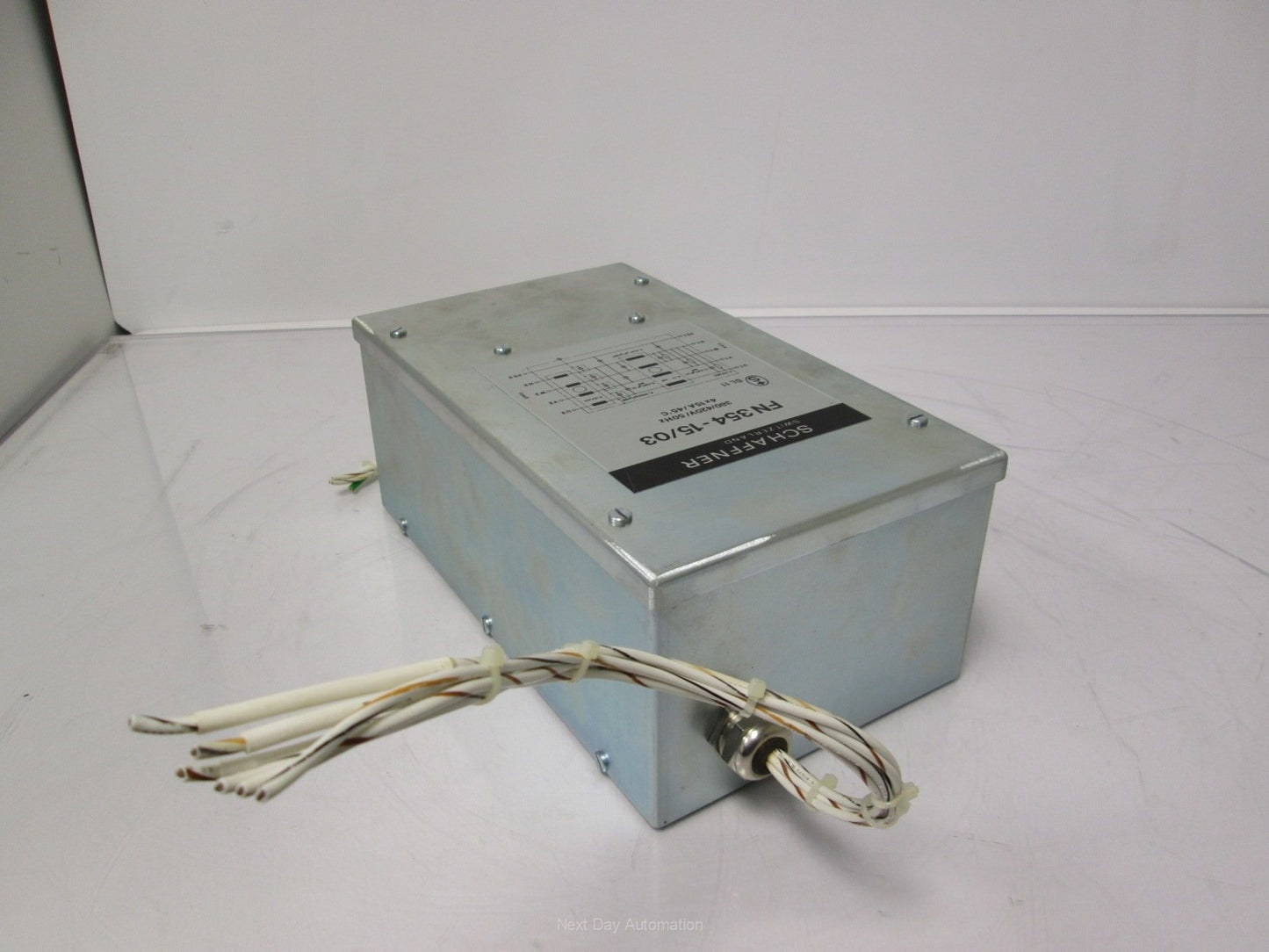 Used Schaffner FE 354-15/03 4-Wire Filter 3 Phase + Neutral 380/420VAC 50Hz 15A