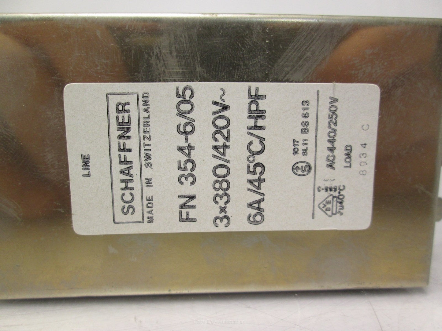 Used Schaffner FN 354-6/05 Line Filter Conditioner 380/420VAC 6A 3 Phase + Neutral