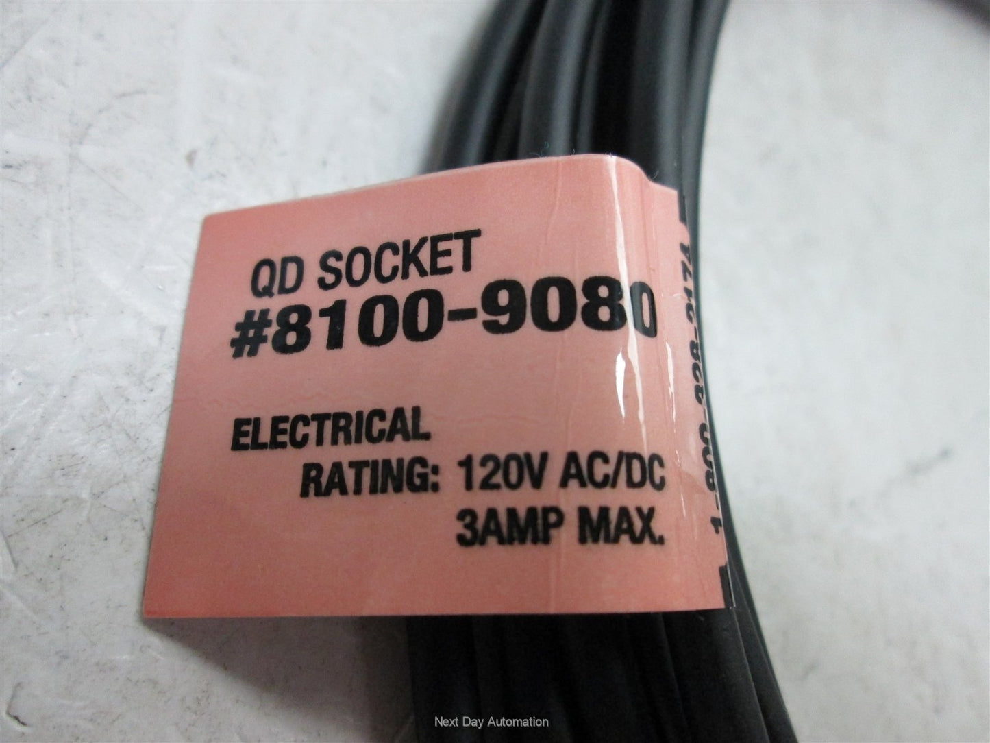 Used Tolomatic #8100-9080 Quick-Disconnect Sensor Cable, Female Straight, 3-Pin, 5m