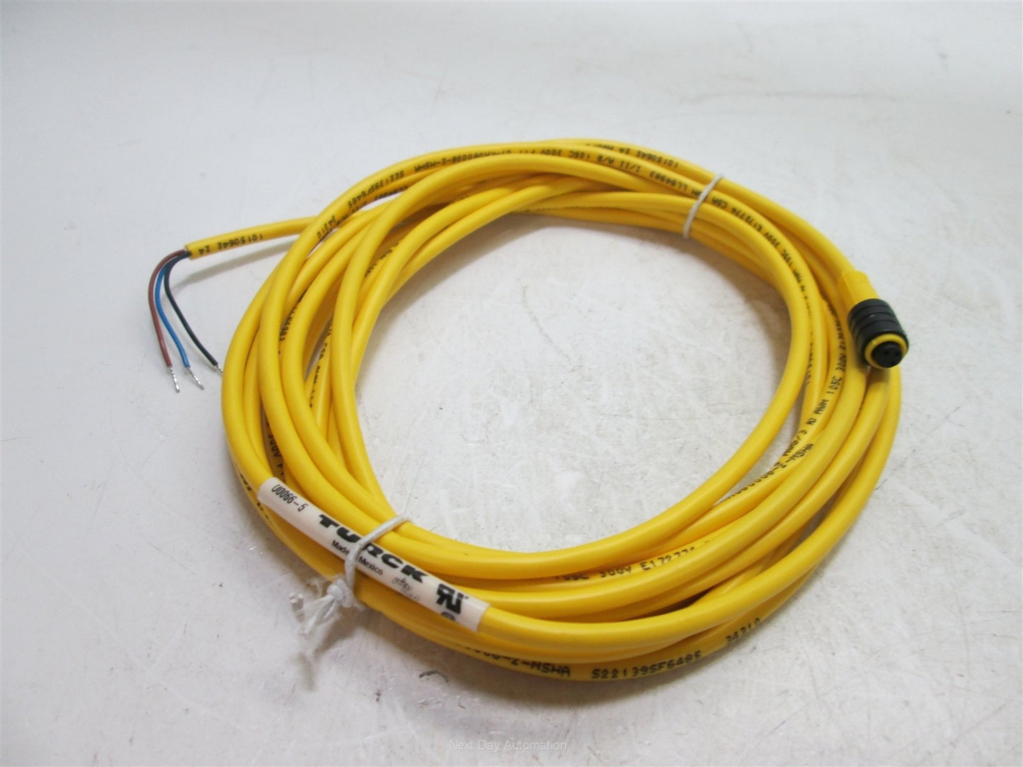 Used Turck PKW 3Z-5 Cordset, Picofast Straight Female Connection, 3-Pin