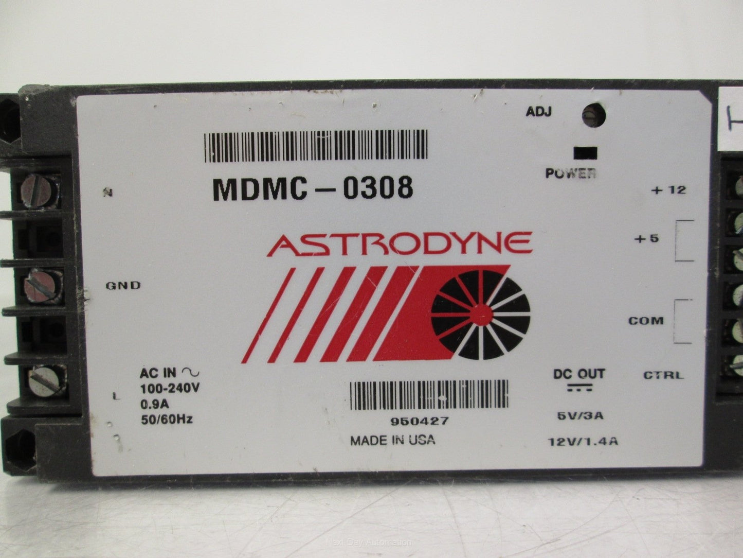 Used Astrodyne MDMC-0308 Encapsulated Power Supply 100-240VAC 0.9A to 5/12VDC 3/1.4A
