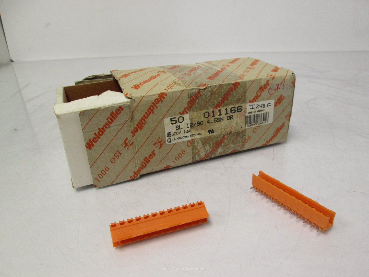 New Lot of 48 New Weidmuller SL 12/90 4.5SN OR Surface Mount Terminal Plugs Orange