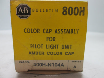 New Allen Bradley 800H-N104A Color Cap Assembly For Pilot Light, Amber