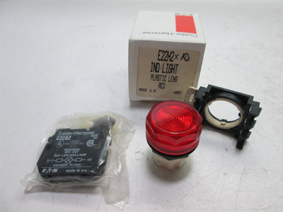 New Cutler Hammer E22H2X10 Pilot Light, Red Plastic Lens, 22.5mm Bayonet